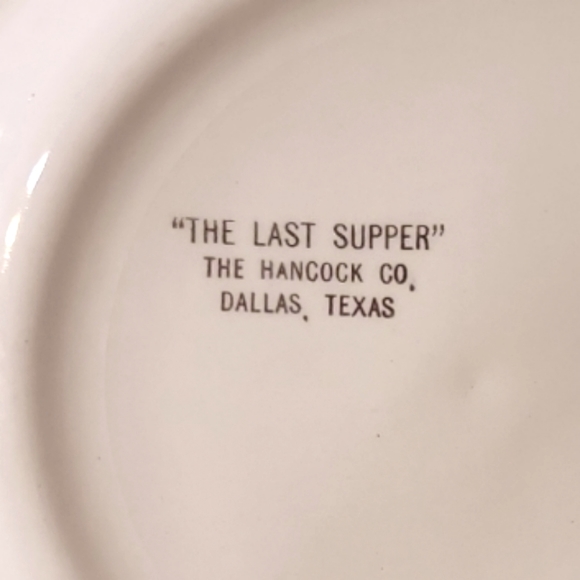 THE LAST SUPPER" 10" COLLECTOR PLATE W/23K GOLD ACCENTS  HANCOCK CO Dallas TEXAS - Picture 3 of 3